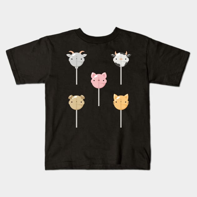Farm animals lollipop set Kids T-Shirt by Nikamii